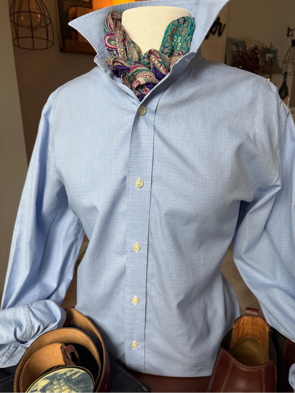 Ralph Lauren Light Blue Check Dress Shirt